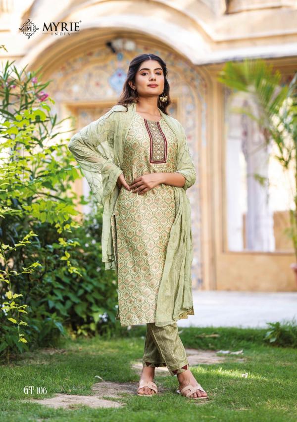 Myrie Golden Exclusive Kurti With Bottom Dupatta Collection